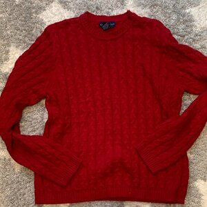 Bright Red Karen Scott Cable Knit Sweater